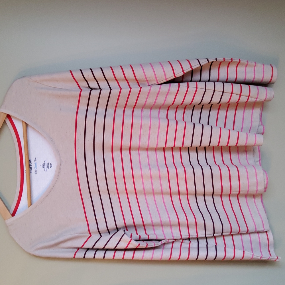 Croft & Barrow classic striped long sleeve t shirt size large.